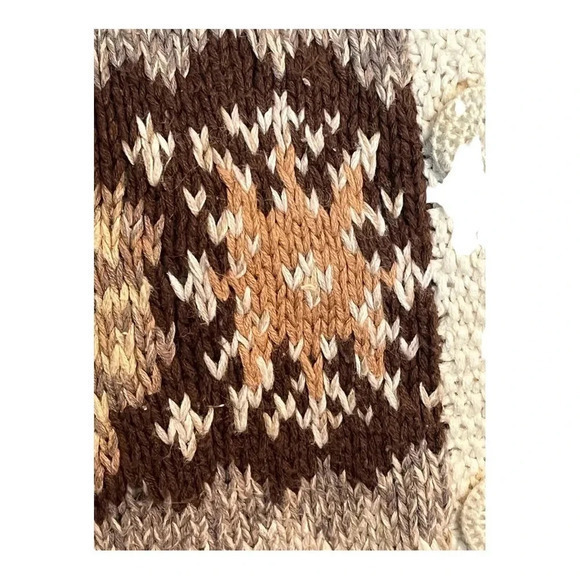 Vintage Red Camel Alpine Chunky Sweater Alpaca Snowflakes Cardigan Size Large - Picture 5 of 10